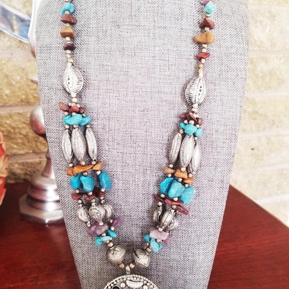 Boho Beaded Multi Strand Necklace - Picture 10 of 13